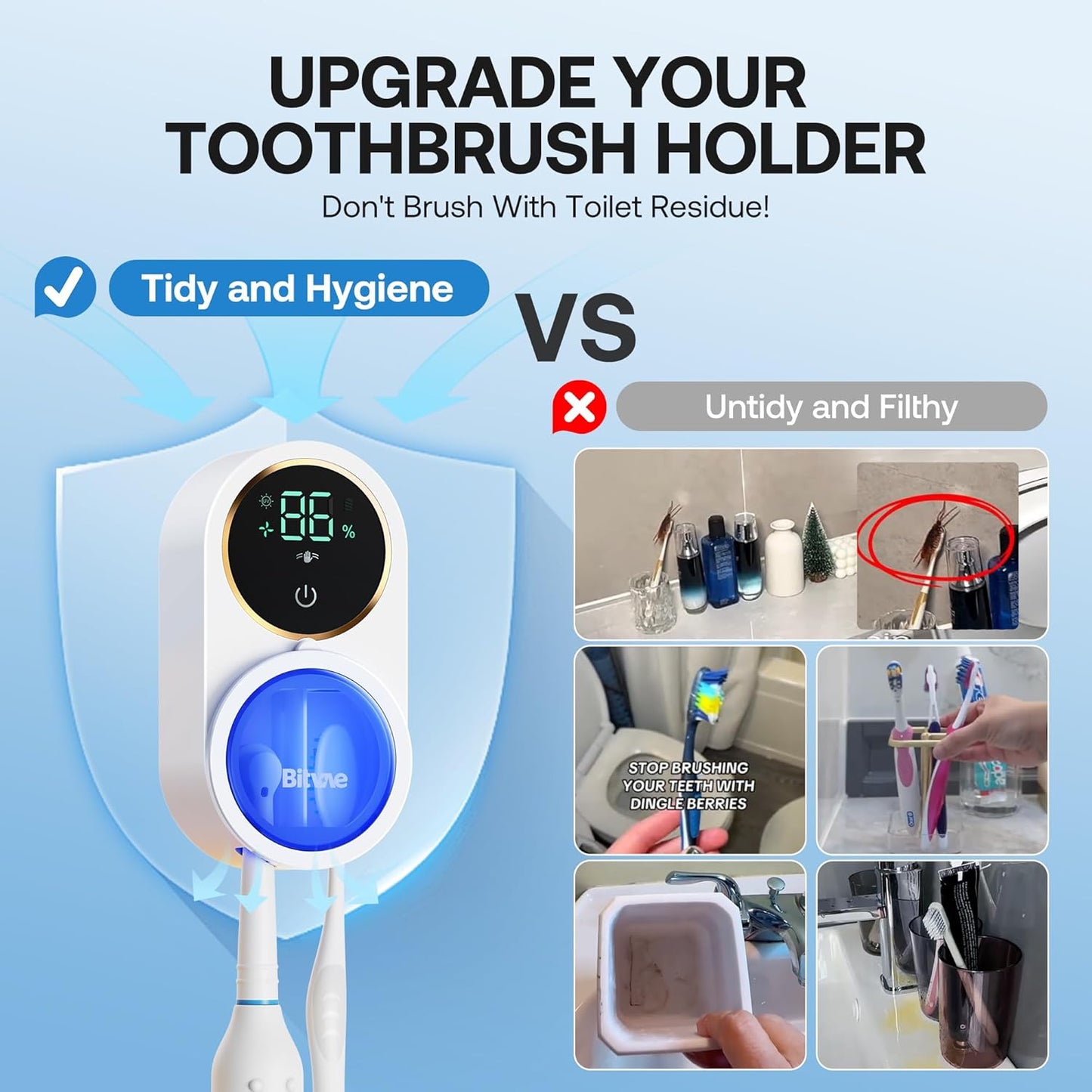 CleanAura™ UV Toothbrush Sanitizer